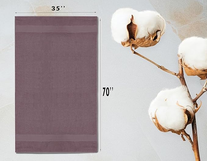 Softolle 100% Cotton Luxury Bath Sheets - Pack of 2 (35" x 70") | Super Soft, Quick-Dry & Highly Absorbent Towels for Bathroom, Home, Spa & Gym (Purple Ash)
