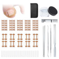 VOCOSTE Ingrown Toenail Correction Kit, Toe Nail Corrector Tools with Leather Case for Easy Storage & Travel, for Curved & Ingrown Nails with Nail Files Clipper Lifter