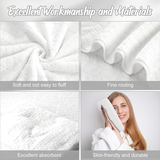 SmoothNovelty 16 Pack Microfiber Bath Towels Bulk 27'' x 60'' Oversized Size Bath Towel Highly Absorbent Extra Large Soft Drying for Beach Shower Summer Salon Sport Gym Party (Wheat,White)