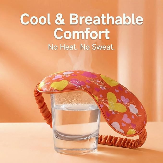 Luxury Sleep Mask – Soft, Lightweight & Ultra Comfort-Perfect for Light Blocking Wake up Radiant-Orange