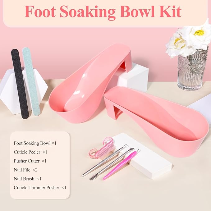 LIONVISON Acetone Nail Soaking Bowl: Soak Off Gel Polish Nail Remover Kit - Acetone Bowl for Nails Dip Powder Removal - Manicure Nail Soak Off Bowl for Nail Art
