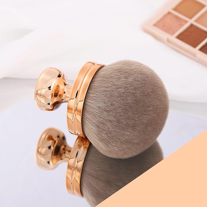 KINGMAS Extra Large Body Makeup Brush for Self Tanner, Self Tan Back Applicator, 66mm Wide-headed Kabuki Brush for Bronzers Blend Self Tanning Applicator, Oval Face Leg Makeup Brush (Rose-Gold)