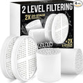 AquaHomeGroup 20 Stage + Vitamin C E and A Shower Filter Cartridge Bundle 2-Pack - Reduces Chlorine, Heavy Metals and Sediment - No Housing