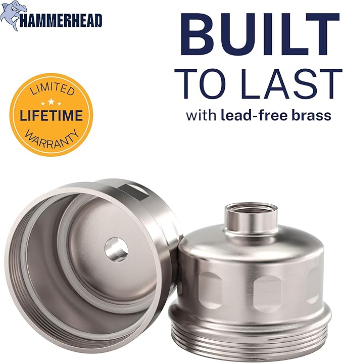 HammerHead Showers® Solid Metal Shower Head Filter – KDF 55 Shower Filter, High Pressure Universal Shower Filters to Remove Toxic Chemicals – Removes Chlorine and Heavy Metals – Brushed Nickel