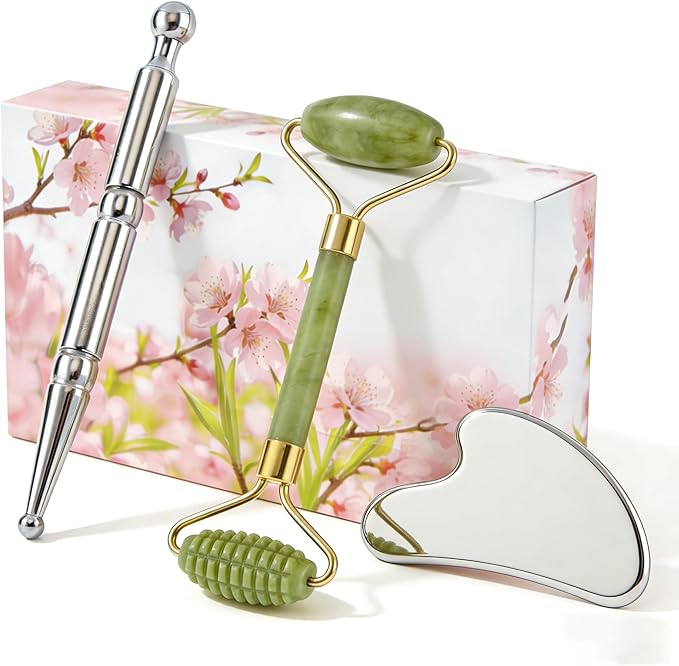 Stainless Steel Gua Sha Tool, Face Roller, Manual Massage Pen, Jade Roller Facial Tools for Face