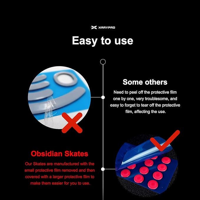 X-Raypad Jade Speed Mouse Skates, Offers Excelent Wear Resistance, Speed & Control Abrasion Resistance, Curved Edge, Move More smoothly, Suitable for Cloth Mouse Pads & Glassmouse Pads (Jade)