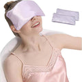 Lavender Eye Pillow, Hot or Cold Weighted Satin Eye Mask, Microwaveable Moist Heat Eye Compress, Washable, Perfect for Sleeping, Yoga, Migraine Relief, Pack of 2 (Lavender)