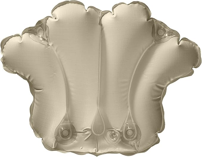 Aquasentials Inflatable Bath Pillow - Terry Cloth (Light Tan)