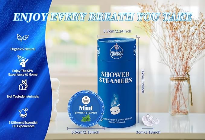 Shower Steamers Aromatherapy, Mothers Day Gifts from Husband, 10-Pack Shower Bombs, Mothers Day Gifts for Mom Women Her Wife, White Elephant, Self Care- Relaxation, Travel Essentials