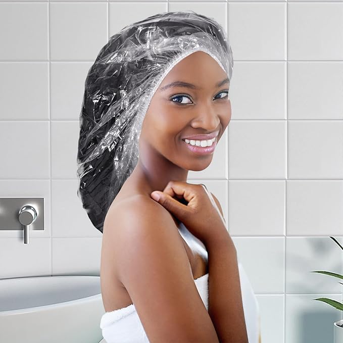 50 PCS Disposable Shower Caps - Extra Large, Waterproof Elastic, Thick Hair Caps For Bath & Spa