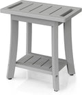 HIPS Shower Bench Inside Shower Stool with Storage Shelf, Waterproof Spa Bath Chair for Bathroom, Seat or Organizer for Living Room, Bedroom - Great for All Ages Unisex Elderly (Small, Grey)
