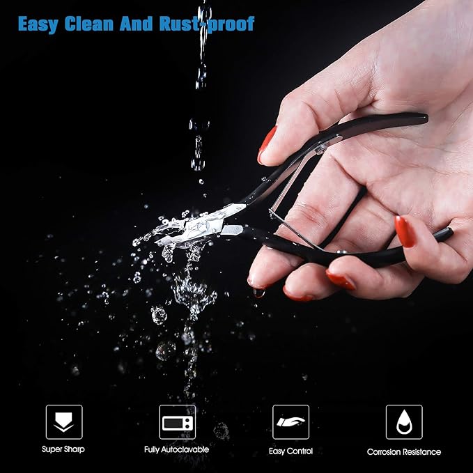 FERYES Cuticle Clipper Professional Manicure and Pedicure Cuticle Remover Tools, Medical Grade Stainless Steel Cutical Cutter, 8mm Jaw- 1 Piece (Black)