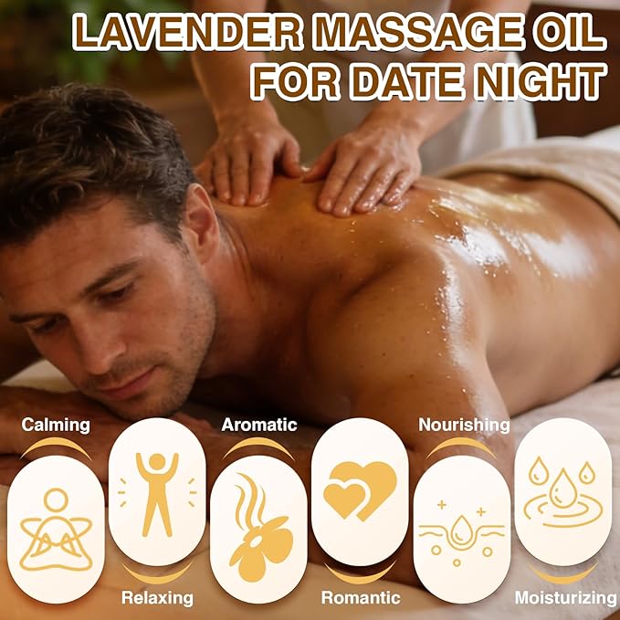 Pjordo 2 Pack Body Massage Oil for Massage Therapy, Sore Muscle Arnica Oil & Lavender Massage Oil for Pain Relief, Massage Relaxing Oil for Soothing Joint & Muscle, Mothers Day Gifts for Women Her