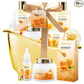 Mothers Day Birthday Spa Gifts for Women, 8pcs Honey Almond Bath Gift Set for Women, Spa Gift Basket for Women & Men, Home Spa Gift Set, Self-Care Spa, Birthday, Christmas, Mother Day, Anniversary