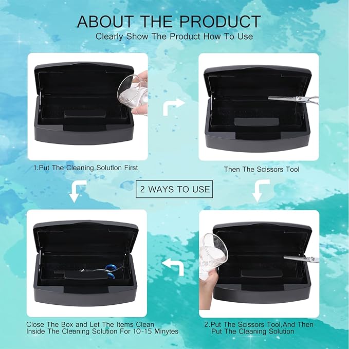 Nail Tool Sterilizer Box,Plastic Sterilizing Tray,The Disinfection Box for Nail Art Tools is Applicable to Nail Art Tools, Tweezers, Hair Salons, Spas and Manicure Equipment-Black