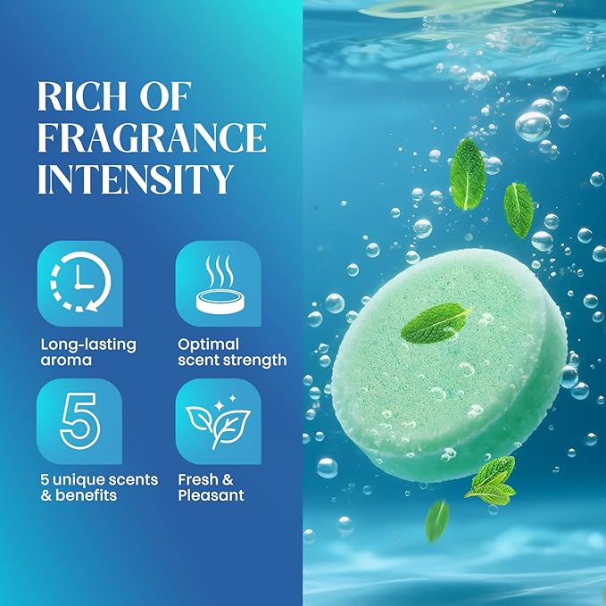 Shower Steamers Aromatherapy, Birthday Gifts for Men Him Dad Boyfriend Teen Boy, Dad Gifts for Fathers Day, Bath Bombs with Natural Essential Oils for Relaxation Self Care SPA -15 Tablets