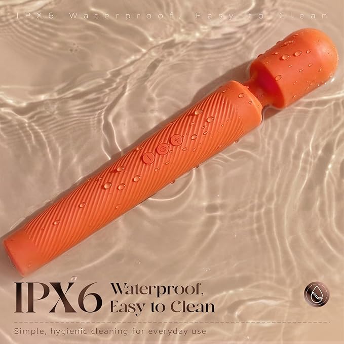 MOOLIGIRL Handheld Massager-Cordless Massage Tool with 4 Speeds 5 Modes, 360° Flexible Head, IPX6 Waterproof & Body-Safe Silicone for Muscle Relaxation
