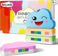 Rainbow Bath Bombs for Kids, Handmade 4 Pcs Kids Bath Bombs Gift Set for Girls Teens Toddler Rainbow Bubble Fizzy
