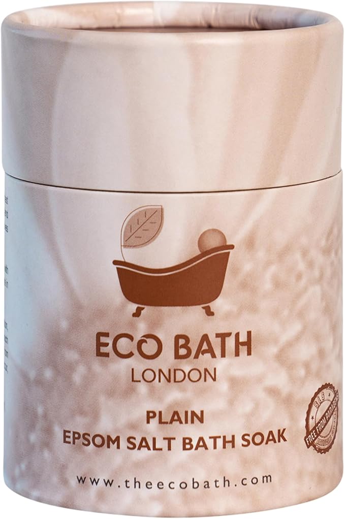 Eco Bath London Plain Unscented Epsom Salt Bath Soak - Tube 8.8 oz (250 g), Made in UK, Pure Magnesium Bath Salt