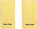 Personalize Your Towels with Custom Embroidery: Names, Monograms, and Initials. Perfect for Bathroom, Spa, Gym, Shower, Kids, Adults, Pool, Travel, Gifts, 2-Piece Hand Towels Set - Yellow