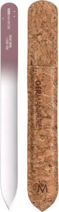 GERMANIKURE Glass Nail File in Cork Sleeve - Dear Mom I Love You - Professional Crystal Nail File for Natural Nails - Ideal Manicure & Pedicure Tool for Smooth, Easy Shaping - Nail Care Gift