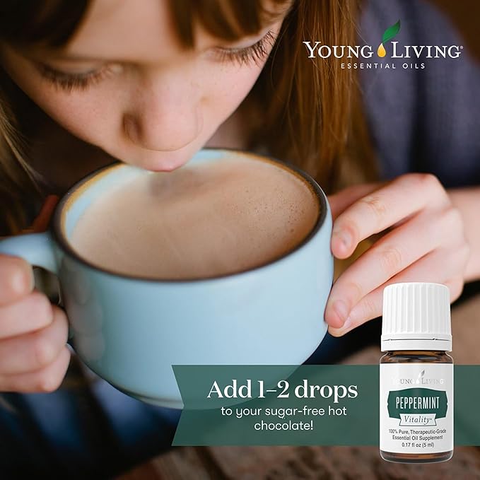 Young Living Essential Oil Blend | Refreshing & Soothing Aroma | 100% Pure Essential Oil for Home, Work, & Personal Use | Peppermint Vitality | 5 ml