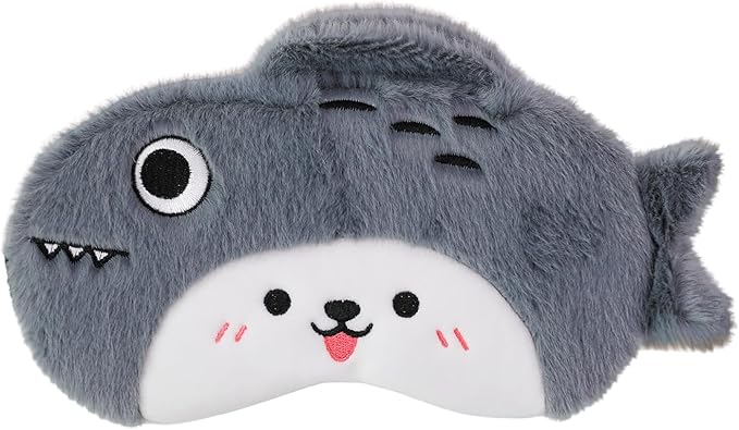 PERFECTSIGHT Sleep Eye Masks, Cute Sleep Eye Cover Lightweight Adjustable Eyeshade Mask Cover for Women Men Sleep Travel Nap, Gray Fish