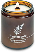 Hemlock Park Crackling Wood Wick Candle Handcrafted with Natural Coconut Wax (Standard 8 oz, Frankincense)