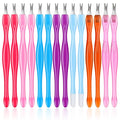 14 Pcs Cuticle Fork, Multicolor Plastic Double Sided Cuticle Trimmer with 7 Colors, Versatile Cuticle Cutter and Trimmer for Nail Care and Craft Projects