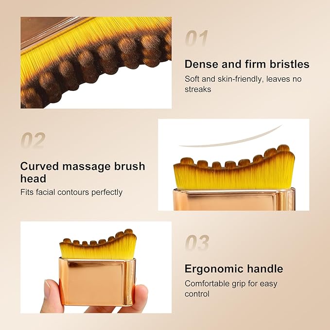 [Upgraded] 1/2 PCS Lymphatic Contour Face Brush – Manual Facial Sculpting Tool for Skincare Routine, Ergonomic Precision Brush with Storage Case, Practical Beauty Gift