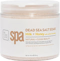 BCL SPA Dead Sea Salt Soak - Bath Salt with Organic Milk + Honey, White Chocolate, Shae Butter, Arnica, Aloe Vera Juice, Chamomile, Argan & Jojoba Oil Skin Exfoliator - Home/Professional Use 16 fl oz