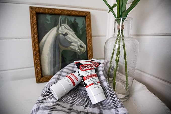 Udderly Smooth Hand Cream, Original Formula for Rough Dry Skin, Fast-Absorbing 24-Hour Moisturization, 4 oz (Pack of 6)
