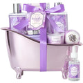 Spa Gift Basket for Women, Luxury Home Spa Kit, 8pcs Lavender Bath Gift Set, Gift Baskets for Women Unique with Bath Bombs, Sea Salt, Scented Lotions Birthday, Mother Day, Bridal Shower gifts