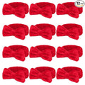 Casoty 12 Pcs Red Spa Headbands, Facewash Headbands, Soft Coral Fleece Makeup Hair band, Bow Hair Band for Face Washing Shower Skin Care Yoga