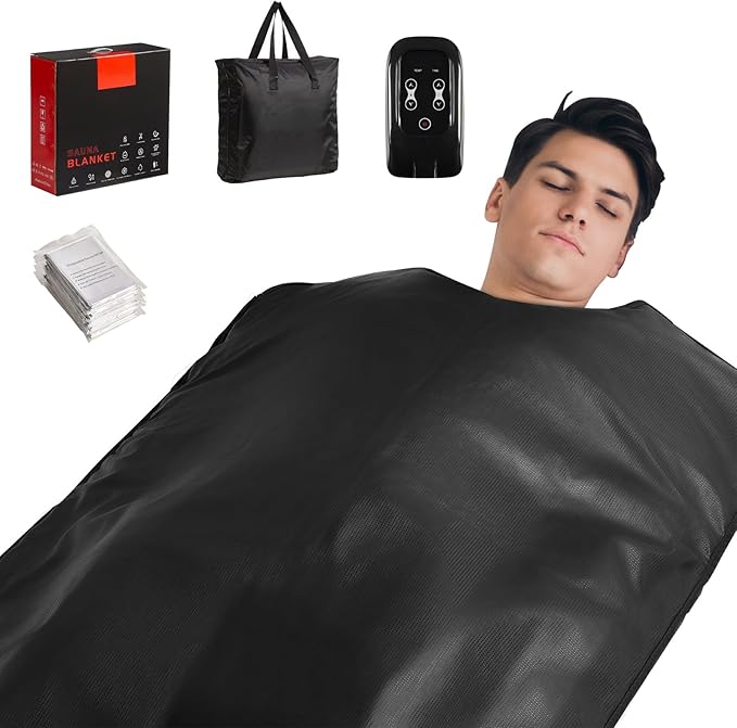 Portable Sauna Blanket for Home Use, Full Body Heated Bag with Adjustable Temperature and Timer, Foldable Personal Sauna for Relaxation