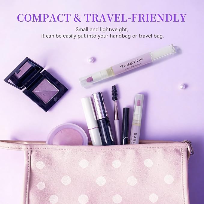 Ceramic Cuticle Pusher & Oil Pen, 2ml Rose/Lavender/Fragrance Free Scented Nail Care Pen, Gentle Cuticle Remover for Dry & Damaged Nails, Moisturize Strengthen Brighten (Purple)