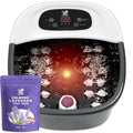Foot Spa Bath Massager with Heat Bubbles and Vibration Massage and Jets, 16 OZ Calming Lavender Foot Soak Epsom Salt, CANGO Foot Soaker With Infrared Light, 22 Massage Rollers, Adjustable Temp - Black
