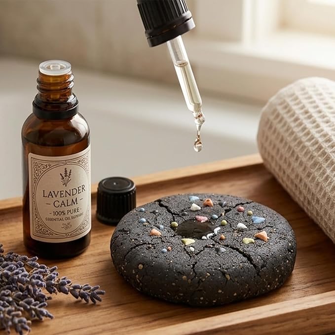 Handmade Ceramic Cookie Shape Passive Diffuser for Essential Oils, Aromatherapy Home Office Car Decor, Natural Clay, Round, Assorted Colors (1, Chocolate)