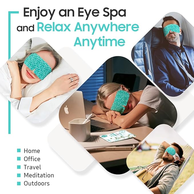 BeHoomi Steam Eye Mask, 10Packs Heated Eye Mask, Self Heating Disposable SPA Warm Compress for Eyes Sleep Mask, Travel Essentials & Relaxation Gifts for Women, Mothers Day Gifts (Unscented)