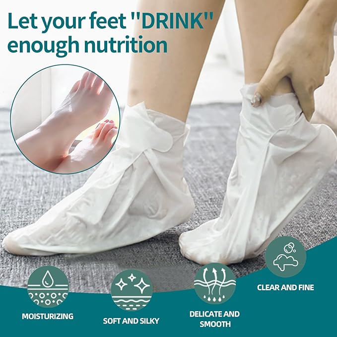 5 Pack Moisturizing Foot Mask,Hydrating Foot Masks for Dry Cracked Feet,Moisturizing Socks Dry Skin Moisturizer for Soft and Smooth Touch Feet,Foot Care Spa Gifts for Women Men Mothers Day Gifts