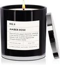LUMELOOM Amber & Rose Luxury Scented Candles, 9oz Soy Wax Candles for Home Scented, Rose, Wood, Amber Scent, Long Burning Time, Gifts for Women, Men, Nurse, Mothers Day, Teacher