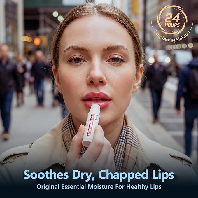 Dmsky Lip Therapy Lip Balm Stick,10 Natural Berry Flavor Healing Hydrating Chapstick Bulk for Chapped Lips Severe,Dry Lips,0.15 OZ,Pack of 20