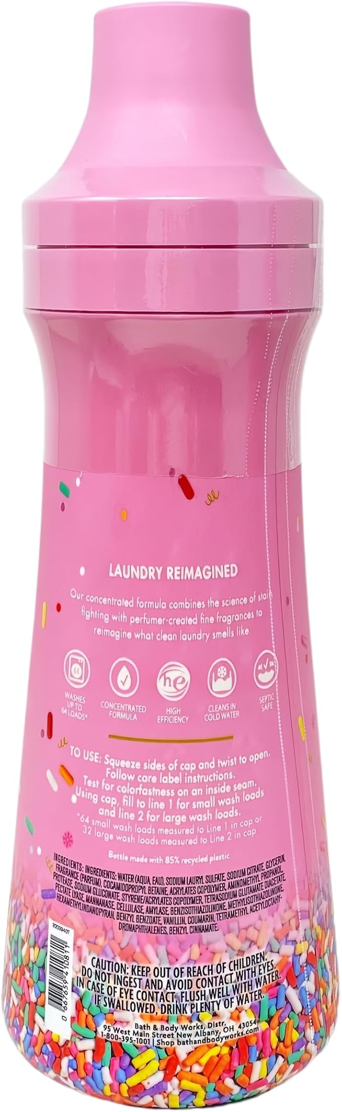 Bath & Body Works Milk Bar Birthday Cake Laundry Detergent 2-Pack with a Himalayan Salts Springs Bar Soap