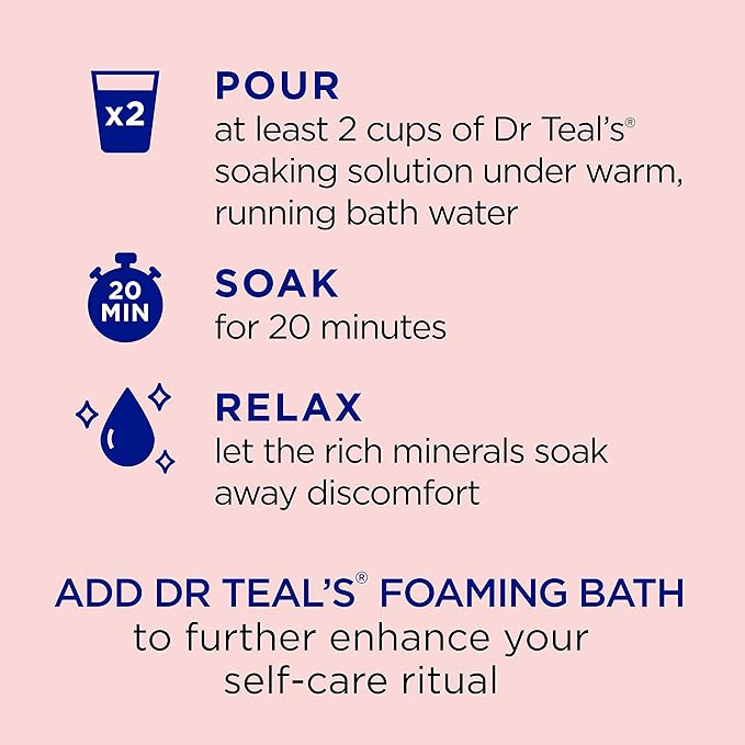 Dr Teal's Epsom Salt Magnesium Soak, Ashwagandha & Essential Oils, 3 lbs