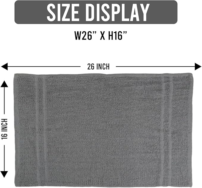 Hand Towels (Pack of 24) Grey Economy Salon Towels - 100% Cotton Spa Towel – 16 x 27 Inches Highly Absorbable, Facial, Gym, Hair Towels Face Towels Bulk