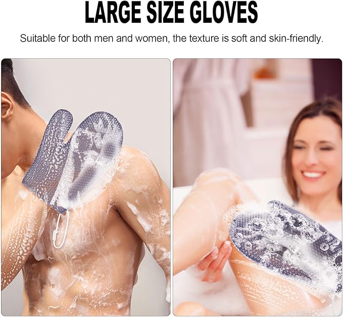 Honeycomb Exfoliating Bath Gloves - Microfiber for Enhanced Blood Circulation & Soft, Smooth Skin for All Skin Types (Light Purple - Glove)