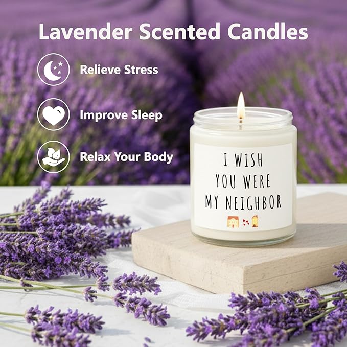 Candles Gifts for Women, Birthday Gifts for Women, Unique Friendship House Warming Gift for Womens, Best Friend, Sister, Bestie, Funny Lavender Scented Candle with Replaceable Stickers