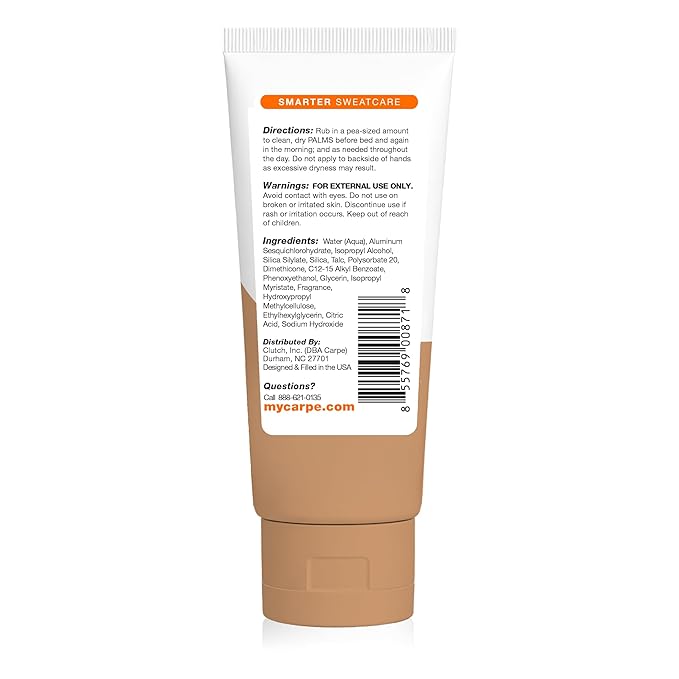 Carpe Sweat Absorbing Hand Lotion, A dermatologist-recommended, smooth lotion that helps stop hand sweat, Great for hyperhidrosis (Warm Vanilla)