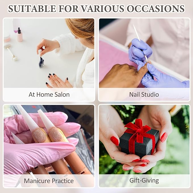 SUTOKAKA 5 Sets Manicure Prep Kit for Travel Home, Portable Basics 7 in 1 Nail Salon Pedicure Tools, Sponge Toe Finger Separators, Nail File, Cuticle Pusher, Wood Stick & Handle Grip Brush