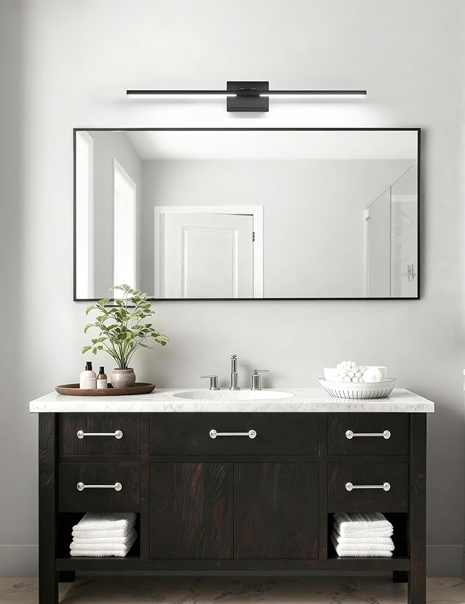 VOLISUN Bathroom Vanity Light 39.4 inch, 5CCT Dimmable, 34W LED Bathroom Light Fixture Over Mirror, Black Bar Vanity Lights for Bathrooms Mirror Cabinets